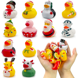 Forma de muñeco de nieve Bebé <span class=keywords><strong>Agua</strong></span> Natación Jugar Juguete Bañera Pato flotante con bufanda y guantes - Product Image 5