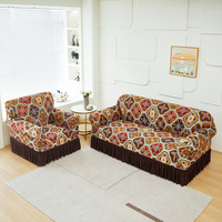 Housse de canapé en polyester unie imprimée, anti-rayures, anti-poussière, décorative, pour salon