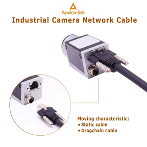 Câble de vision industrielle haute vitesse, caméra industrielle, <span class=keywords><strong>Ethernet</strong></span> Cat6A, réseau S/FTP RJ45 8P avec vis de verrouillage, câble GigE - Product Image 2