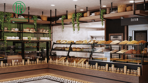 أفكار ديكور متجر المخبوزات الشاملة، كاونتر محل المخبوزات، واجهة عرض الحلويات، رفوف عرض الخبز - Product Image 2