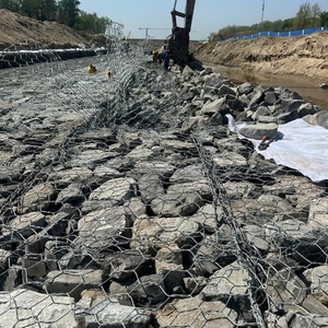 Cage en gabion en fil de fer galvanisé à faible teneur en carbone avec mailles hexagonales pour mur de rivière - Product Image 1