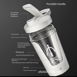 Vaso Mezclador Eléctrico USB de 450 ml a Prueba de Fugas, Licuadora Portátil, Botella Mezcladora de Proteínas ABS para Viajes y Uso al Aire Libre - Product Image 5