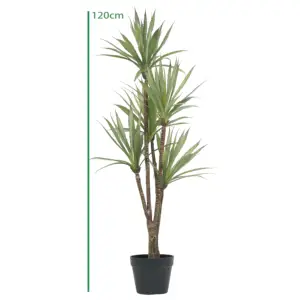 Plantas de plástico artificial simuladas 120 cm, 120 folhas, decoração de jardim, bonsai realista, sisal folhado de banana, decoração de casa