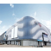 Fournisseur de panneaux muraux en profilé d'aluminium ondulé, panneau mural extérieur en aluminium, lattes en aluminium pour système de murs