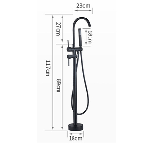 Robinet <span class=keywords><strong>de</strong></span> baignoire sur pied Beelee BL19005B en laiton <span class=keywords><strong>noir</strong></span> <span class=keywords><strong>mat</strong></span>, <span class=keywords><strong>mitigeur</strong></span> <span class=keywords><strong>de</strong></span> baignoire à montage au sol - Product Image 3