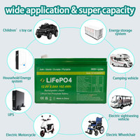 OEM ODM 12V 8Ah LiFePO4 Paket Baterai Isi Ulang Solid State dengan BMS 3000+ Siklus Energi Surya