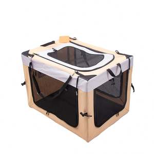 Wholesale Zipper Closure Anti Scratch Mesh Folding Soft Sided Pet Cage Portable <b>Dog</b> Pet <b>Crate</b> with Fleece Mat - Product Image 1