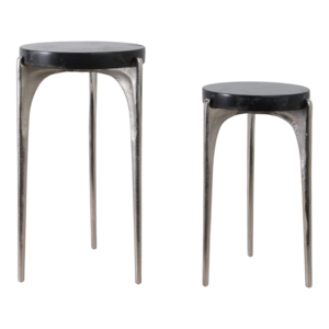 Tavolino Moderno Rotondo in Quarzo, Piccolo Tavolo Laterale per Camera da Letto e Soggiorno, Comodino Elegante, Elemento Decorativo per la Casa - Product Image 1