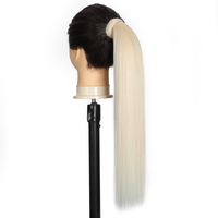 Extensions de cheveux naturels vietnamiens Remy, queue de cheval droite à clipser, base en maille respirante, 12-30 pouces, blond, vente en gros, usage quotidien