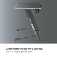 Bureau d'ordinateur de jeu d'éclairage RVB GMD16-5 pour table de jeu Pro Gamer en forme de Z avec crochet pour casque de porte-boisson