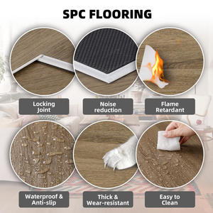 Plancher SPC résistant aux rayures et aux taches, texture EIR, <span class=keywords><strong>chêne</strong></span>, <span class=keywords><strong>planche</strong></span> <span class=keywords><strong>de</strong></span> sol en vinyle SPC pour chambre à coucher, salon, chauffage par le sol - Product Image 2
