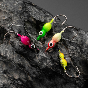 2.5cm 2.3g esche pesca sul ghiaccio giga teste attrezzatura da pesca invernale per Crappie Panfish Walleye per principianti - Product Image 6