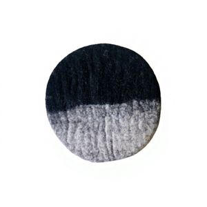 Round Wool Blend Outdoor <b>Rug</b> Solid Color Modern Non-Slip Tufted Medium Pile Gray Black Coaaster - Product Image 1