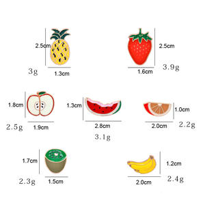 ファッションエナメルフルーツブローチセットかわいいドロップオイルスイカイチゴアップルバナナパイナップル & キウイ結婚式やギフト用 - Product Image 2