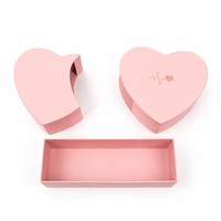 Boîte cadeau en carton ondulé en forme de cœur rose, rouge, noir, blanc, 2 mm, gaufrée, style tiroir, boîte d'amour, boîte de mariage, boîte pour la Saint-Valentin