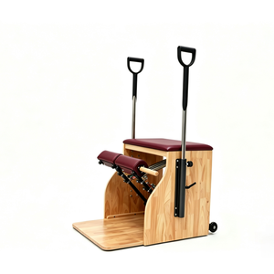 <span class=keywords><strong>Silla</strong></span> de Pilates Wunda Elink E-09 de Madera de Roble Resistente con Asas de Acero Inoxidable y Resorte Alemán para <span class=keywords><strong>Ejercicios</strong></span> Corporales - Product Image 2