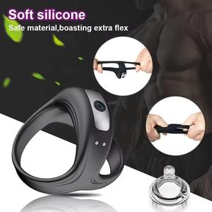 Anneau de Retardement en Silicone pour Homme, Rechargeable par USB, Triple Verrouillage, Anneau de Sperme, Masseur de Prostate, Produits Sexuels pour Adultes - Product Image 5