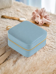 Gift Ready <b>Velvet</b> Jewelry Presentation <b>Box</b> Zipper Closure Custom Logo Imprint Custom Color Size OEM/ODM Available for Luxury - Product Image 2
