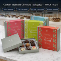 Luxuriöse Leere Schokoladentrüffel-Bonbon-Geschenkbox mit PVC-Blister-Einsatz Edle Süßigkeitenbox Maßgefertigte Rosa Schokoladenverpackung