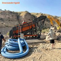 Plateforme mobile de lavage d'or anti-rouille et résistante à l'usure, capacité 200 tonnes/heure, pour l'extraction d'or alluvionnaire