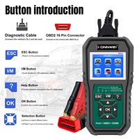 Herramienta de Diagnóstico Automotriz KW470 3 en 1, Escáner OBD2 para Autos, Probador de Batería, con Funciones ABS, SRS, Aceite/SAS, para Ford