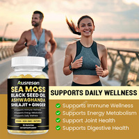 Permen Sea Moss Ausreson OEM 16-in-1 dengan Shilajit, Ashwagandha, dan Minyak Biji Hitam Mendukung Energi dan Kesehatan Pencernaan