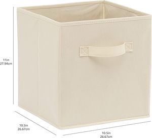 GuangZhou 베스트 판매 다목적 11 인치 부직포 베이지 큐브 선반 접이식 옷장 보관함 보관함 주최자 - Product Image 6
