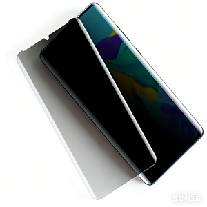 Protection d'écran en verre trempé anti-espion 3D incurvé 9H 0,3 mm avec colle intégrale pour S23 Ultra S22 Ultra Note 20 Déverrouillage par empreinte digitale - Product Image 6