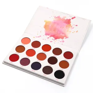 Grosir Sesuaikan Nama Anda Label Pribadi Matte Vegan Makeup 15 Warna Shimmer Eyeshadow Palette