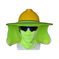 Maille haute visibilité plein bord Hardhat pare-soleil visage écharpe bouclier dur chapeau pare-soleil pour la Protection du cou en plein air