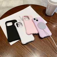 Coque de téléphone magnétique unie à effet ondulations d'eau en silicone liquide pour iPhone 18 17 Pro Max, compatible charge sans fil et anti-chute, vente en gros