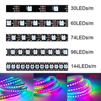 5V WS2812B numérique Flexible adressable individuellement Pixel Led bande rvb LED bande 30/60/74/96/144Pixel/Leds/M lumière intelligente