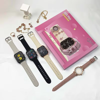Coffret Cadeau Mode 6-en-1 : Montre Connectée A68 Plus, Collier, Bague, Bracelet, Boucles d'Oreilles, Ensemble de Bijoux, Montres pour Femmes, Montre Connectée Sportive A68 Plus