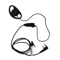 Écouteur de sécurité professionnel de type D Human Design avec PTT en ligne pour radios bidirectionnelles Kenwood TK250 TK2100 TK360