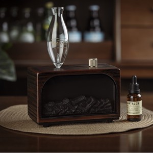 Diffuseur de parfum style cheminée électrique avec lumière ambiante LED et humidificateur ultrasonique pour usage hôtelier, décoration de table - Product Image 4