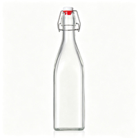 Botol Kaca Transparan dengan Tutup Ayun 100ml 250ml 500ml 750ml dengan Logo Kustom