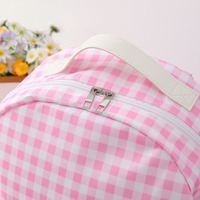 Sac à dos à carreaux vichy mignon avec volants décoratifs, sac à dos d'école léger pour filles, sac à dos quotidien Kawaii pour étudiantes