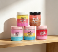 Gommage corporel sucré en couches à la guimauve, marque privée, 250 ml, exfoliant doux pour la peau, blanchissant et hydratant