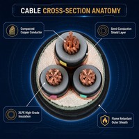 Kabel Daya XLPE PVC 0.6/1kV 3X120mm2 YJV42 YJV22 YJV VV VV32 Yjv 4x25mm2 Tembaga Kabel XLPE