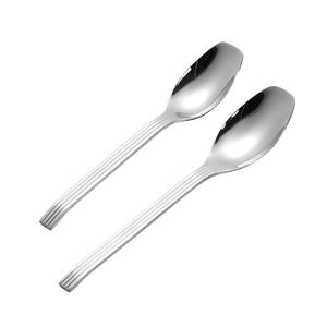 Nouvelle cuillère à trois lignes en acier inoxydable 304, manche rayé durable, cuillère à soupe et à riz pour adultes, vaisselle de table - Product Image 4