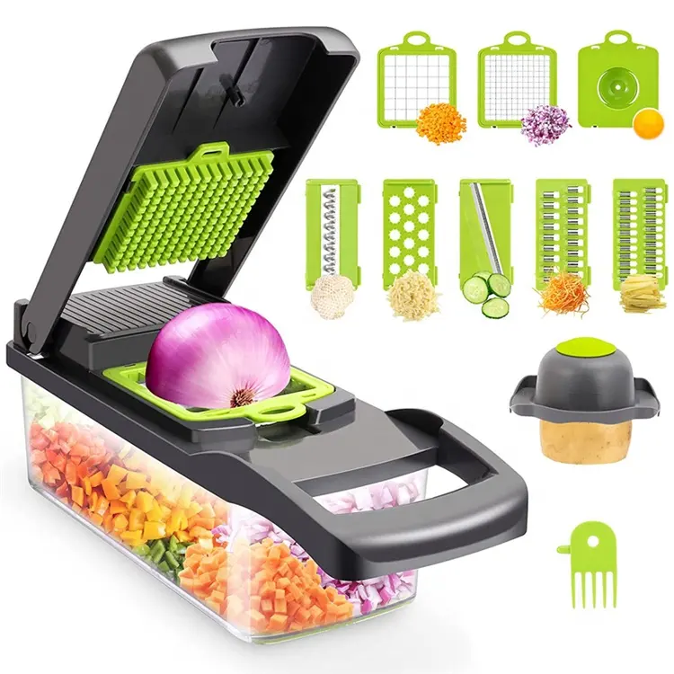 best seller 12/13/14/ 15 in 1 kitchen accessories portable Multi Manual hand vegetable chopper set