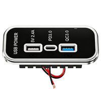 Chargeur de voiture USB personnalisé 2.4A USB-A & PD3.0 & Type C à encastrer, prise de chargeur de voiture USB 12V 24V pour camping-car, caravane, bateau
