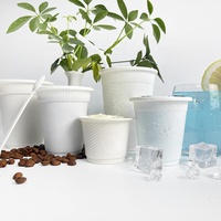 Gobelets biodégradables en amidon de maïs écologique 425 ml 12 oz 16 oz, transparents, en plastique PET, pour boissons, café et crème glacée