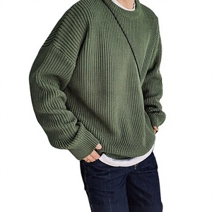 <b>Men's</b> Lightweight Long-Sleeve Crewneck <b>Sweater</b> (Plus Size Available) Acrylic/Nylon/Wool Winter Breathable Anti-Pilling Fully - Product Image 1