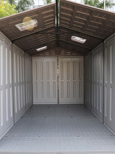 Caseta <span class=keywords><strong>de</strong></span> Almacenamiento Exterior Portátil <span class=keywords><strong>de</strong></span> Plástico con Marco Metálico Impermeable, Marca Toppla, Económica - Product Image 4