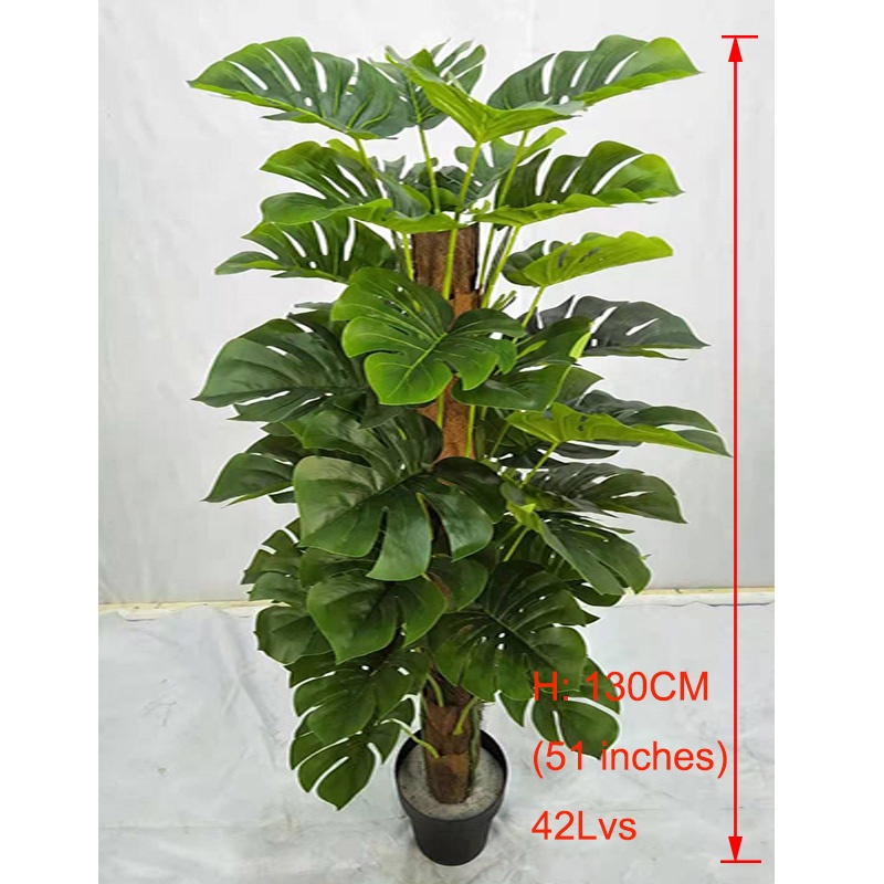 Factory Price 130CM (51 Inches) Tall Monstera Deliciosa Artificial Palm  Tree 42pcs Plastic Leaves for Wedding Christmas Decor| Alibaba.com