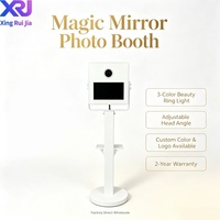 Harga Terbaik Photo Booth Selfie 15,6 Inci untuk Pernikahan, Kompatibel dengan Kamera SLR, Dilengkapi Stand Lampu RGB dan Printer