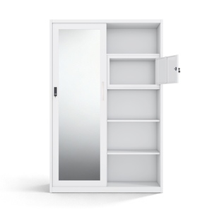 Armario Metálico Impreso con 2 Puertas Corredizas y Espejo de 1200 mm para Dormitorio - Product Image 4