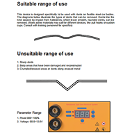 Extracteur de bosses en aluminium RUNFENGTE, machine de réparation de carrosserie automobile portable avec chauffage par induction magnétique 110/220V 1KW, capacité de levage