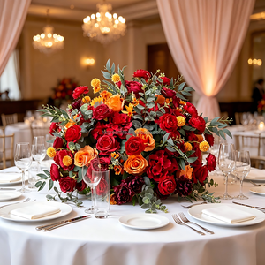 Nuevas Arreglos Decorativos de Tela de Seda para Mesa de Boda, Centro de Mesa con Bola de Rosas Rosadas - Product Image 1